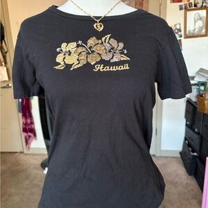 Hawaii Black Floral Women's Top